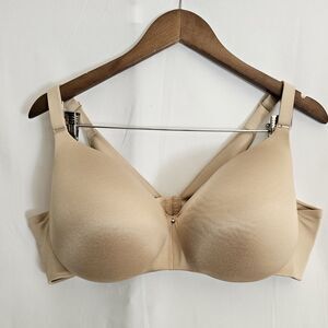 Cacique 44DD Lightly Lined Back Smoothing Nude Bra Beige Full Coverage